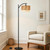 TJOY Floor Lamp for Living Room with 12W LED Bulb, Arc Floor Lamp, 3 Color Temperatures Standing Floor Lamp with Boho Rattan & Fabric Shades for Living Room, Bedroom, Farmhouse, Corner