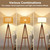 Sinvic Rattan Wood Floor Lamp Tripod with Shelves, Mid Century Modern Floor Lamps for Living Room, 3 Color Temperatures with Foot Switch, Boho Standing Lamp for Bedroom Decor Walnut Brown Tall Lamps