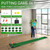 Golf Putting Game Set with Front Border for Indoor & Outdoor,Golf Putting Green Mat Include 4 Balls,1 Portable Bag,2 Flags&Cups,Practice Training Aid for Backyard,Party,Office