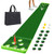 Golf Putting Game Set with Front Border for Indoor & Outdoor,Golf Putting Green Mat Include 4 Balls,1 Portable Bag,2 Flags&Cups,Practice Training Aid for Backyard,Party,Office