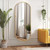 ZHUNFA Arched Full Length Floor Mirror, Oval Full Floor Mirror, Large Wall Mounted Arched-Top Body for Living Room, Bedroom, Bathroom, Entryway, Dressing Room (Gold, 64 * 21)