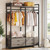 Tribesigns Freestanding Closet Organizer for Hanging Clothes, Heavy Duty Garment Rack with 4 Drawers, 8 Hooks and Storage Shelves, Wardrobe Closet Clothing Rack for Bedroom, Living Room, Grey