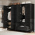 GarveeHome Armoire Wardrobe Closet with 2 Drawers,72 in Wooden Wardrobe Cabinet with Hanging Rod, Tall Clothing Armoire Cabinet with Doors and 18 Adjustable Shelves for Bedroom, Clothes, Black