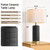 PoKat Ceramic Table Lamps Set of 2 for Living Room, 25'' Modern Touch Bedside Lamps for Bedroom with 2 USB Ports, Farmhouse Black Matte-Textured Nightstand Lamps Office Home Decor (Bulbs Included)
