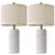 PoKat 23" Table Lamp, Farmhouse Bedside Lamps for Bedroom Set of 2, Ceramic End Table Lamps for Living Room, Traditional Nightstand Desk Lamps, Frosted White Lamps, Medium