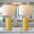 PoKat 23" Yellow Table Lamps Set of 2, Modern Living Room End Table Lamps Decor, Ceramic Lamps for Living Room, Contemporary Nightstand Lamps for Side Console Table Hallway Gift