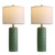 PoKat 27.5" Dark Green Ceramic Table Lamps for Living Room, Farmhouse Table Lamps Set of 2 for Bedroom Night Stands, Modern Bedside Lamps for End Side Table, Vintage Nightstand Decor Lamps Home Office