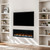 60 Inch Electric Fireplace w/Aluminum Frame, Hidden Air Vents Design, Recessed and Wall Mounted Fireplace Heater w/Thermostat