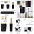 Bathroom Accessory Set with Press-on Lid Trash Can, Soap Dispenser and Qtip Holders