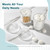 Clear Glass Bath Accessory Sets Complete, Ribbed Soap Dispenser and Toothbrush Holder Set