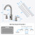 Charmingwater Touchless Bathroom Faucet for 3 Hole, 8 Inch Widespread Hands Free