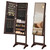 SONGMICS Mirror Jewelry Cabinet Armoire, Standing Full-Length Mirror, Lockable Jewelry Organizer, Gift Idea, Brown Surface and Black Lining UJJC69BR