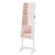 SONGMICS Mirror Jewelry Cabinet Armoire, Standing Full-Length Mirror, Lockable Jewelry Organizer, Gift Idea, White Surface and Black Lining UJJC69WT