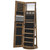 SONGMICS LED Jewelry Cabinet Standing, Lockable Armoire With Full-Length Mirror and Adjustable Lights, Space-Saving Organizer, Gift Idea, Rustic Brown UJJC008X01