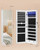 SONGMICS Hanging Jewelry Cabinet, Wall-Mounted Cabinet with LED Interior Lights, Door-Mounted Jewelry Organizer, Full-Length Mirror, Gift Idea, White UJJC99WT