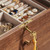 Homruilink Black Walnut Wooden Jewelry Box, Wood Jewelry Organizer with 2 Side Doors Mirror Lockable Classical Style for Watch Necklace Ring Earring Storage Valentine's Day Gifts-6 Layer