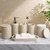 Bathroom Accessory Set with Soap Dispenser, Toothbrush Holder Set, Vanity Tray, Tumbler & 2 Cotton Swab Jars,