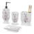 White Bathroom Accessories Set - 4 Piece Floral Bathroom Soap Dispenser