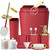 Bathroom Accessory Set, 9-Piece Burgundy Bathroom Set with Trash Can, Toothbrush Holder