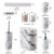 Bathroom Set, White Bathroom Accessories with Slim Trash Can, Soap Dispenser, Toilet Brush