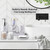Bathroom Set, White Bathroom Accessories with Slim Trash Can, Soap Dispenser, Toilet Brush