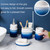 Bathroom Accessories Set, 4-Piece Blue Ceramic Bathroom Decorations Accessories Set,Contain Toothbrush Cup,Soap Dispenser