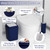 Bathroom Accessories Set, 9-Piece Plastic Gift Set with Trash Can, Toothbrush Holder