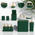 Bathroom Set, 12PC Bathroom Accessories Set, Dark Green Bathroom