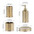 Gold Bathroom Accessory Set, 4-Piece Ceramic Bathroom Decorations Accessories Sets Includes Lotion Dispenser, Toothbrush Holder Tumbler and Soap Dish