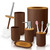 Bathroom Essential Includes Toothbrush Holder, Toilet Brush with Soap Dispenser,