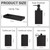 Bathroom Accessories Set Resin 6PCS, Square Toothbrush Holders Set Complete with Soap Dispenser