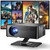 【Compatible with Netflix & 180° Stand】Smart Projector with WiFi and Bluetooth, AI Auto Focus & Keystone Portable Movie Projector, Native 1080P 4K Support Home Theater Outdoor Proyector-Black