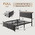 iPormis Full Bed Frame with 2 Storage Drawers, Linen Upholstered Headboard Platform Bed with Charging Station