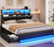 BTHFST LED Bed Frame Full Size with Charging Station & 4 Drawers, Full Size Bed Frame with Headboard Storage