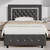 BarnFurin Twin Bed Frame with Diamond Tufted Headboard, Faux Leather Upholstered Bed with Wooden Slats Support