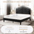 SHA CERLIN Full Size Bed Frame with Adjustable Headboard/Velvet Upholstered/Diamond Button Tufted and Metal Studs