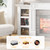 Naice 72" Electric Fireplace with Mantel and Cabinets, Fireplace TV Stand for Living Room Bedroom