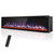 PHI VILLA 72" Electric Fireplace Wall Mounted, Recessed Wall Fireplace Electric with Crystal, Fake Charcoal & Firewood Bed for Indoor