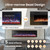 PHI VILLA 72" Electric Fireplace Wall Mounted, Recessed Wall Fireplace Electric with Crystal, Fake Charcoal & Firewood Bed for Indoor