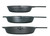 Cast Iron 3 Skillet Bundle. 12 Inches and 10.25 Inches with 8 Inch Set of 3 Cast Iron Frying Pans