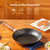 Cast Iron Skillet with Lid, Uncoated Frying Pan with Refined Tortoise Shell Texture