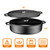 Cast Iron Skillet with Reversible Grill Griddle Lid - 3-in-1 Round Cast Iron Pan for Frying