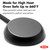 12" Frying Pan Skillet with Removable Silicone Handle Holder, Induction, Oven Safe, Black