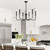 Black Chandelier, 6-Light Farmhouse Chandelier for Dining Room Lighting Fixtures Hanging