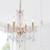 Chandelier,French Country Gold Crystals Chandelier Pendant Lighting, 4 Light Glass Crystal Light for Living Room