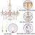 5 Light French Country Gold Crystals Chandelier for Ceiling Medallions,Wedding,Dining,Kitchen, Foyer,Dia 20'' Golden
