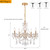 5 Light French Country Gold Crystals Chandelier for Ceiling Medallions,Wedding,Dining,Kitchen, Foyer,Dia 20'' Golden