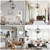 Farmhouse Chandelier Light Fixtures, 4-Light Dining Room Light Fixtures Over Table, Solid Wood Chandeliers for Dining Room