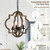 Farmhouse Chandelier Light Fixtures, 4-Light Dining Room Light Fixtures Over Table, Solid Wood Chandeliers for Dining Room