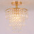 Mini Size Crystal Chandelier Modern Flush Mount Ceiling Light 3 Tiers Raindrops Crystal Pendant Lighting Fixture Decoration for Bedroom